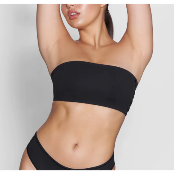 SKIMS Women's Fits Everybody Bandeau Bra XXS Black Onyx Strapless NWT - Picture 1 of 8